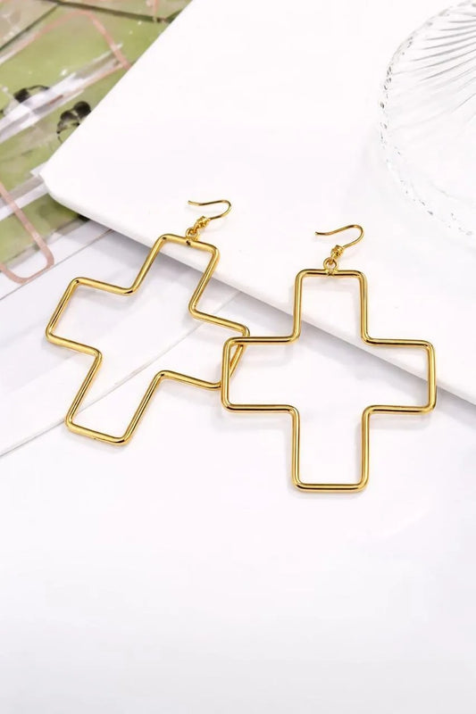 Gold Cross Earrings for Women Elegant Jewelry
