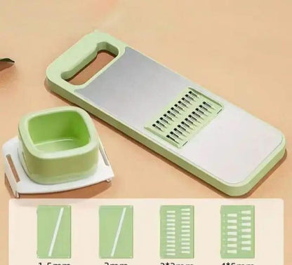 Compact Vegetable Cutter Stainless Steel Green 4-Blade