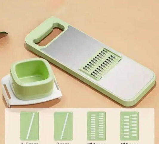 Compact Vegetable Cutter Stainless Steel Green 4-Blade