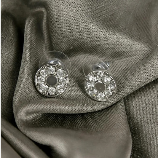Modern Silver Plated Crystal Studs for Women