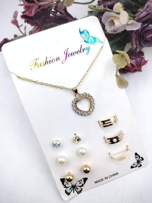 7-Piece Modern Pendant Set for Women with Zircon Earrings