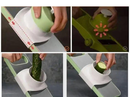 Compact Vegetable Cutter Stainless Steel Green 4-Blade