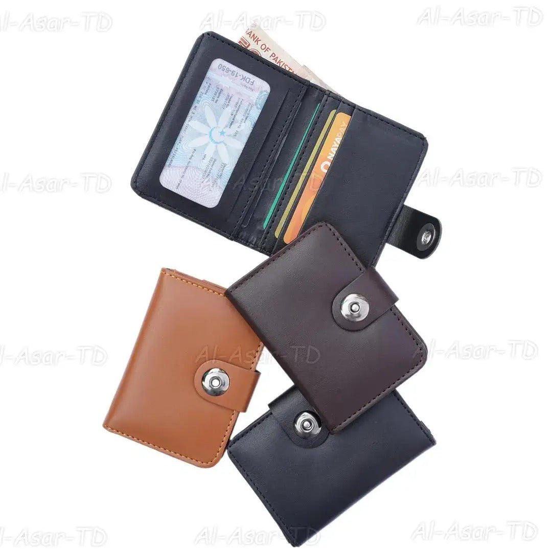 Small Multicolor Button Wallet Men's Leather Wallet