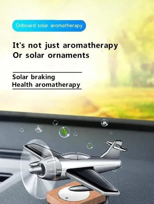 Solar Powered Aircraft Car Decorative Perfume Plane