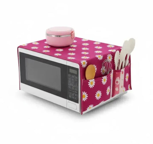 1 Pc Plastic Printed Microwave Oven Cover