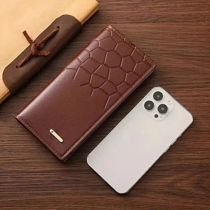 Premium Leather Wallet for Men - Stylish Croc Texture & Durable Desig