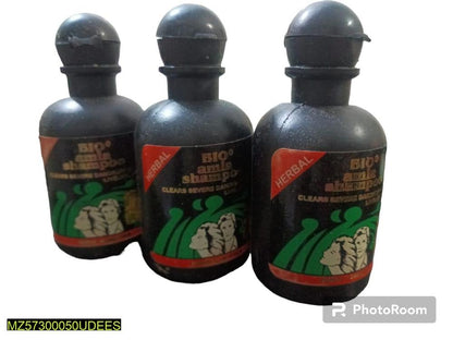 Herbal Shampoo Pack of 3 Black Bottles for All Hair Types