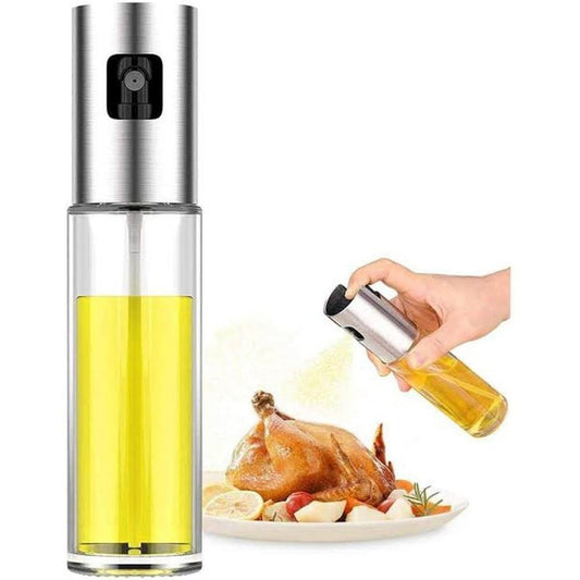 Glass Oil Spray Bottle 7.1" White Non-Slip Grip