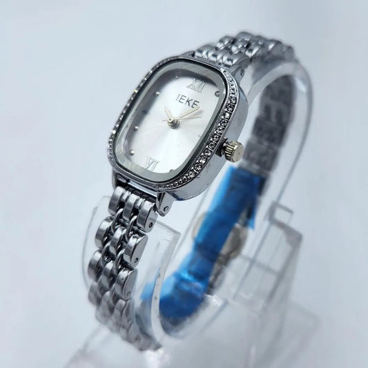 IKEA Women's Crystal-Bezel Watch Silver Stainless Steel