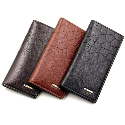 Premium Leather Wallet for Men - Stylish Croc Texture & Durable Desig